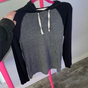 Large gray and black hoodie
